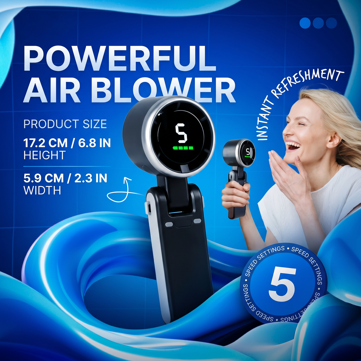 Portable Handheld Turbo Fan &  Rechargeable