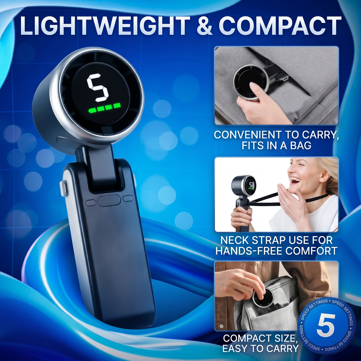 Portable Handheld Turbo Fan &  Rechargeable